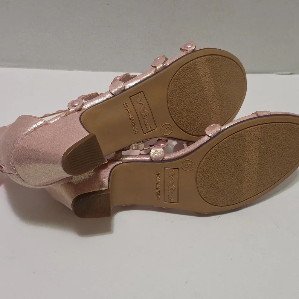 Nina Girls Princess P Blush Shimmer Pump Sandal Size 5‎